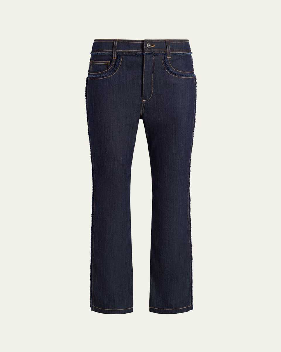 Sallie Piped Cropped Bootcut Denim Pants